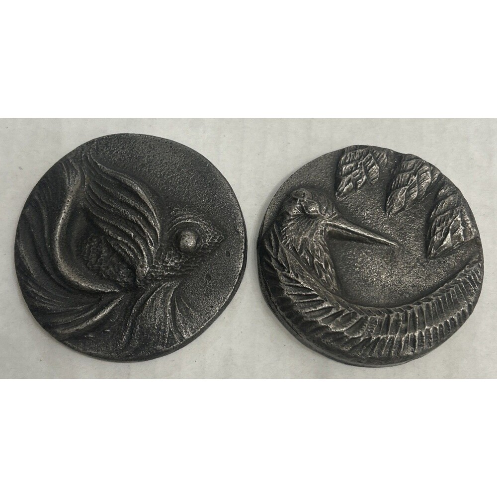 Vintage Pair Of Cast Metal Paper Weights